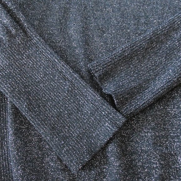 Attention Sweater Womens Size Medium Black Long Sleeve Glitter Pullover Shirt - Picture 2 of 5